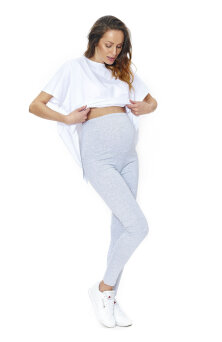 Legginsy III trymestr dla kobiet w ciąży kolor szary melanż #XL