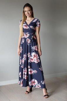 Sukienka ciążowa maxi w kwiaty 123