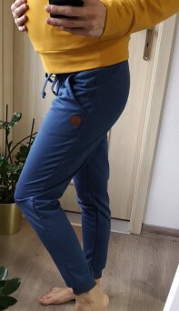 Dresowe spodnie ciążowe niebieski melanż #XL