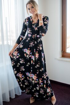 Sukienka ciążowa maxi w kwiaty 109