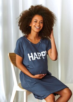 Granatowa koszula ciążowa Happy Mommy 9504