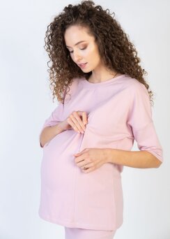 Bluza damska ciążowa i do karmienia EMMA blady róż