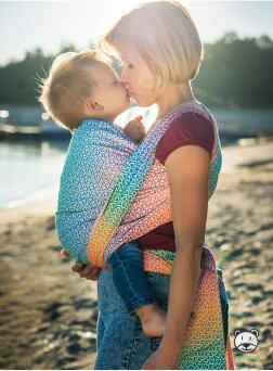 Chusta do noszenia dzieci LITTLE HEARTS RAINBOW - 100% Bawełna, splot żakardowy