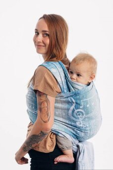 Żakardowa chusta do noszenia dzieci, (54% bawełna, 46% jedwab) - SYMFONIA - PONAD CHMURAMI - rozmiar M