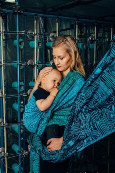 Żakardowa chusta do noszenia dzieci, bawełna - WEAVING CHALLENGE - MOTHERBOARD - rozmiar XS
