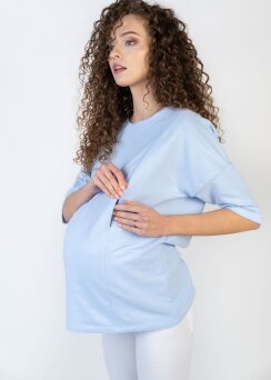 Bluza damska ciążowa i do karmienia EMMA niebieska